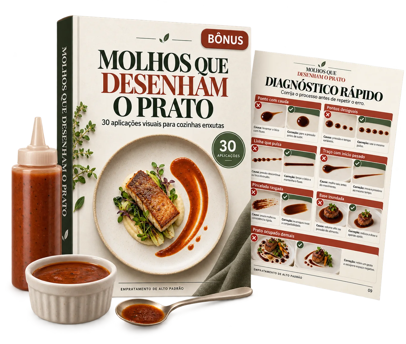 Mockup do bônus Molhos que Desenham o Prato