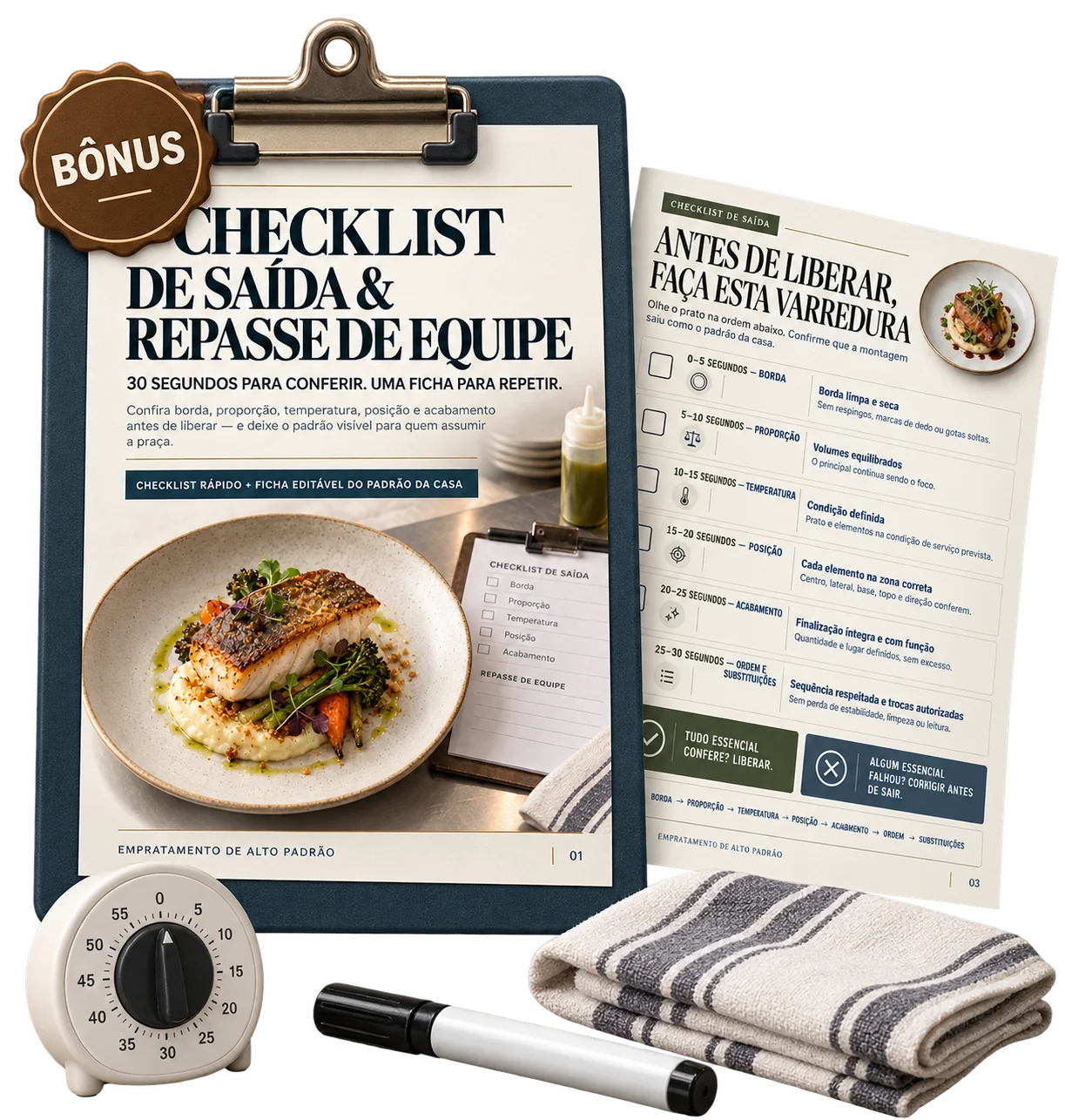 Mockup do bônus Checklist de Saída e Repasse de Equipe