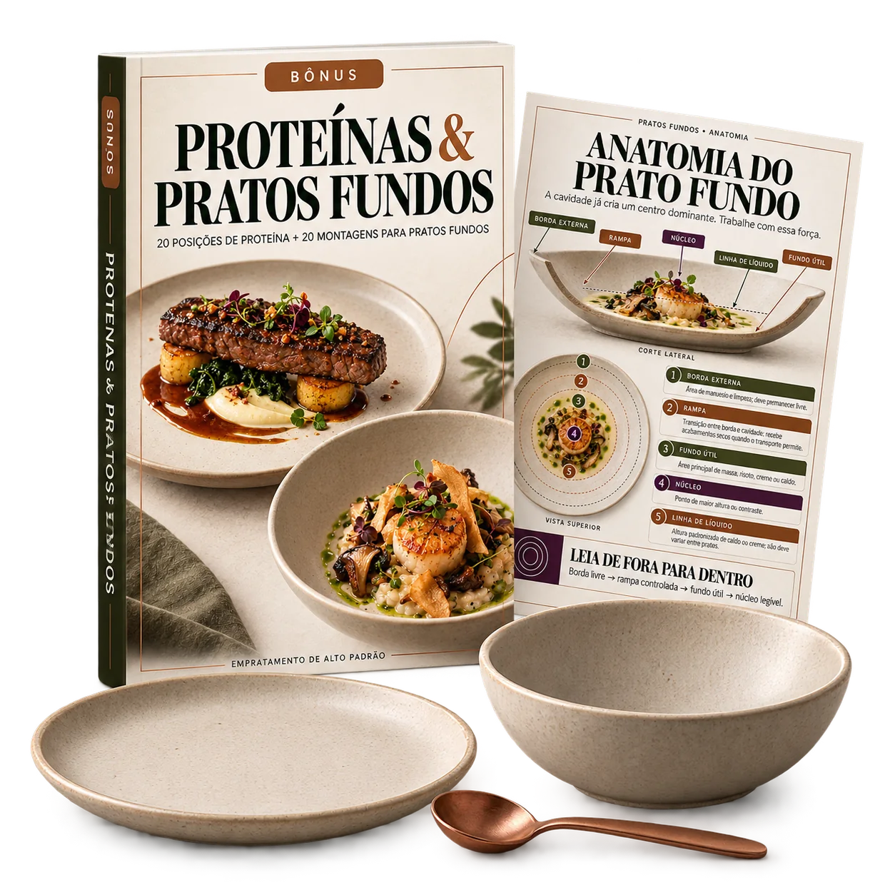 Mockup do bônus Proteínas e Pratos Fundos