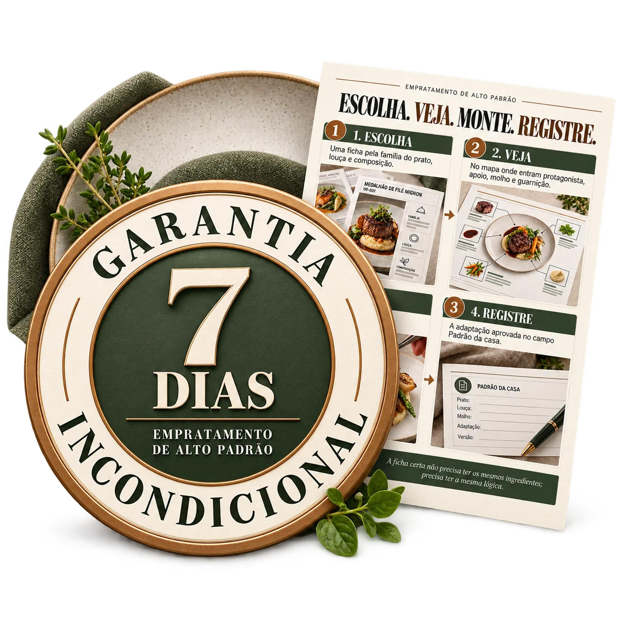 Garantia incondicional de 7 dias do Empratamento de Alto Padrão