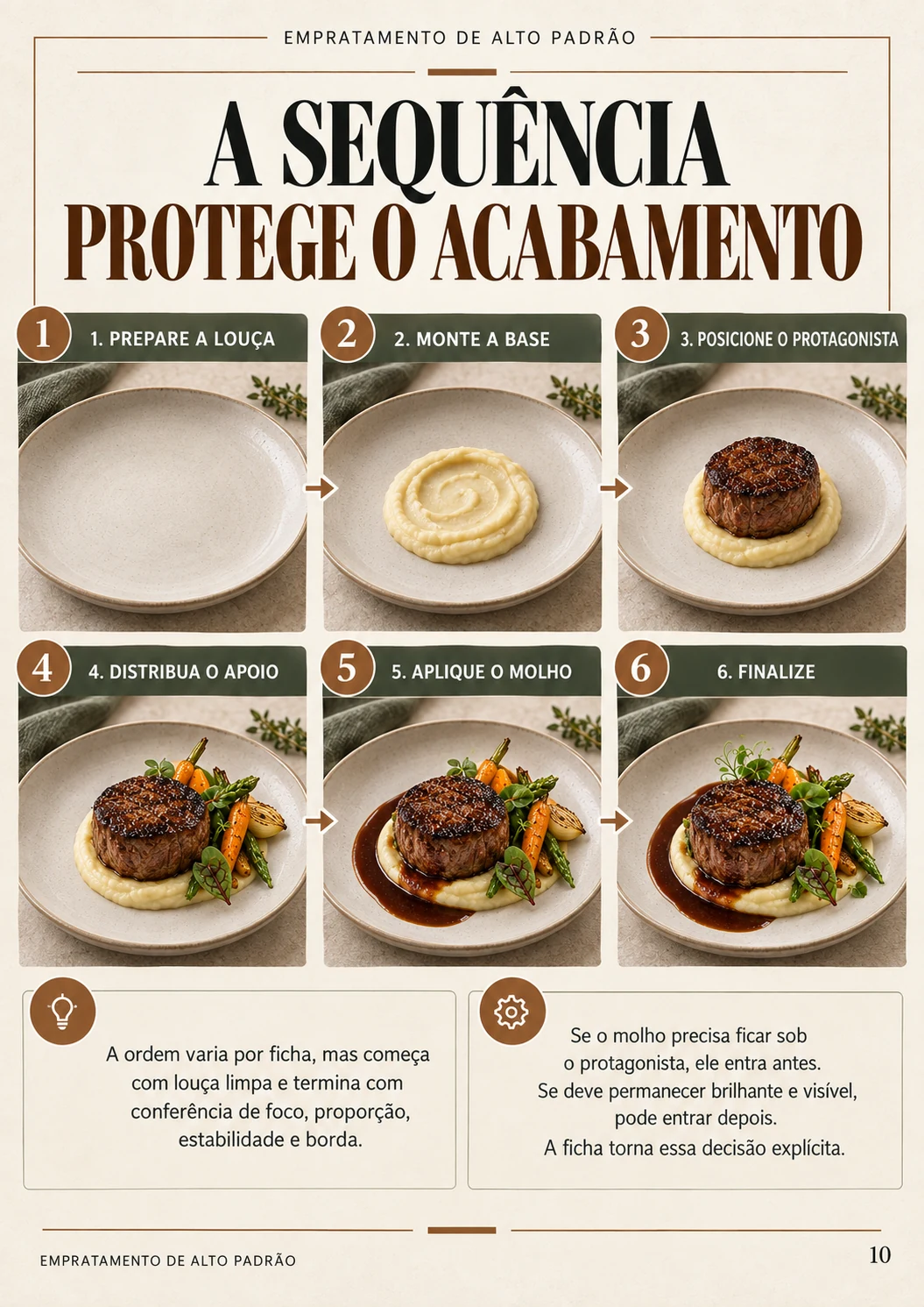 Página real com a ordem de montagem do prato